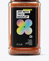 Square Glass Jar with Taco Seasoning Mockup