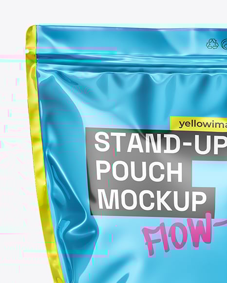 Metallic Stand-Up Pouch Mockup