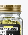 Square Glass Jar with Cardamom Pods Mockup
