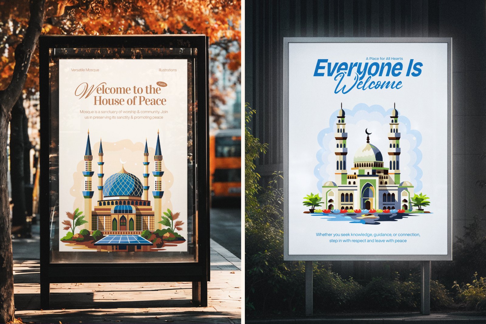 Mosque Illustration Art Set