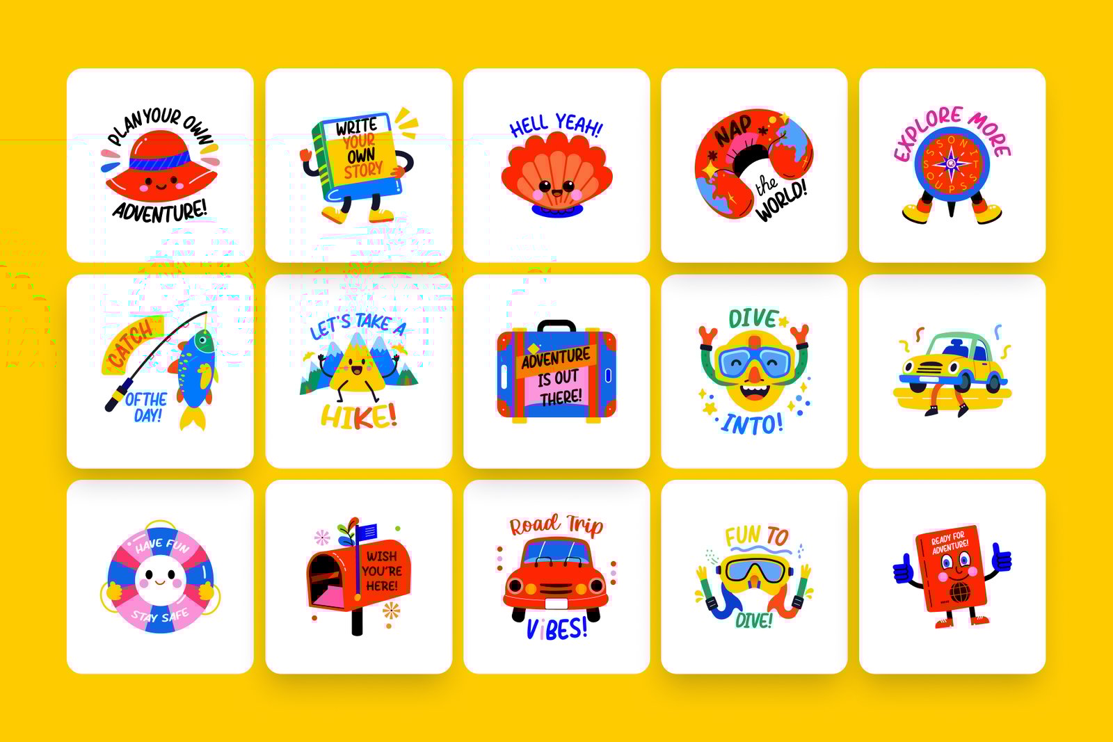Animated World Travel Stickers