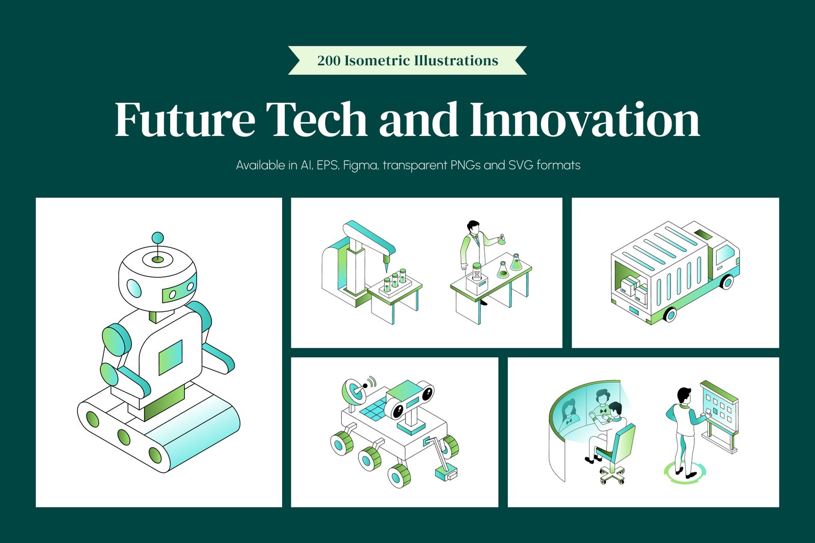 Future Tech and Innovation Isometric Illustrations