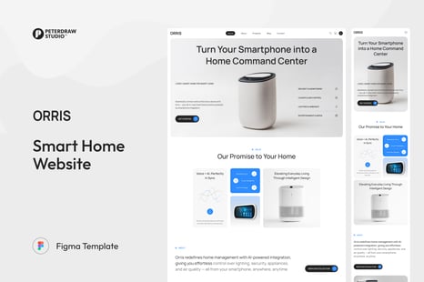 Orris – Smart Home Website UI Figma Template - UI Kits & UX Wireframes