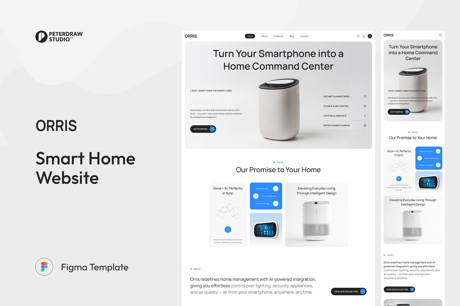 Orris – Smart Home Website UI Figma Template