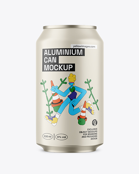 330ml Matte Aluminium Drink Can Mockup