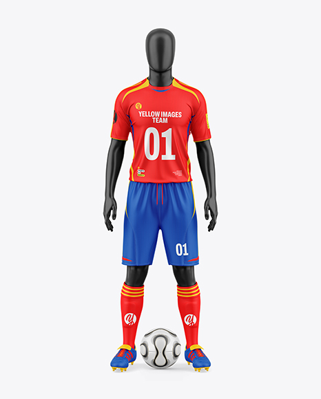 Full Soccer Kit w/ Mannequin Mockup – Front View