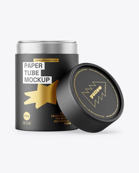 Opened Paper Tube Mockup