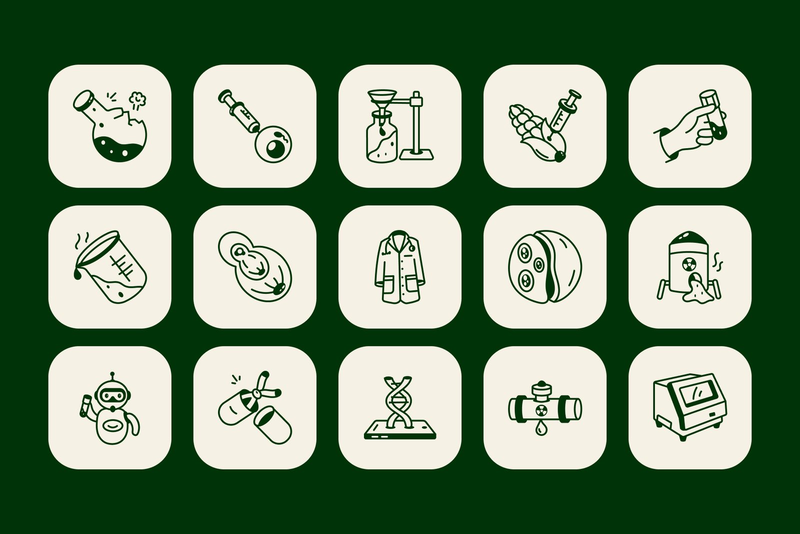 Biotechnology Doodle Icon Set