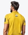 Man Wearing Polo Shirt and Jeans Mockup