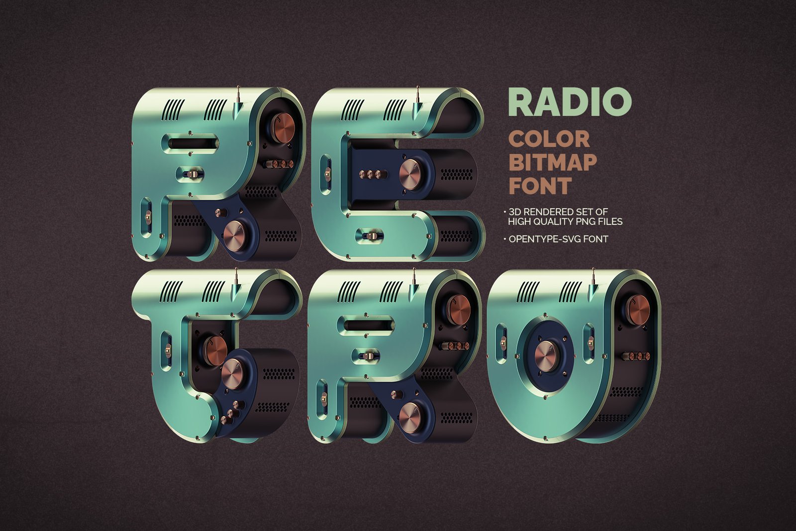 Retro Radio - Color Bitmap Font