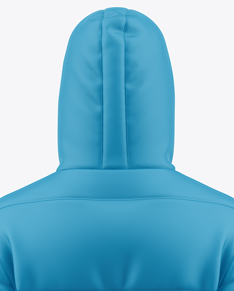Men's Long Hooded Down Jacket Mockup - Back View