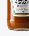 Glass Bottle with BBQ Sauce Mockup