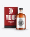 Whiskey Bottle with Box Mockup