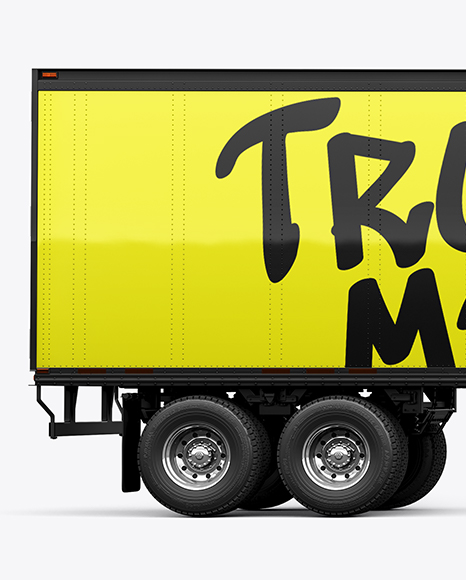 Truck Semi Trailer Mockup - Side View