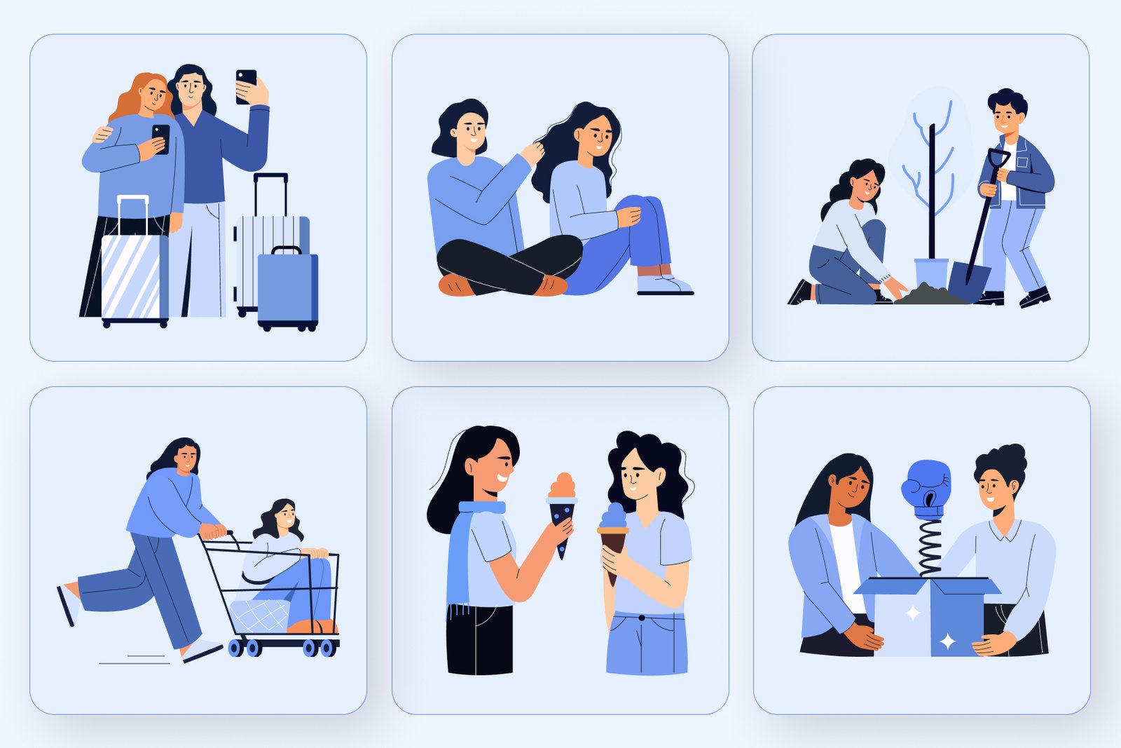 Friends Illustration Art Set