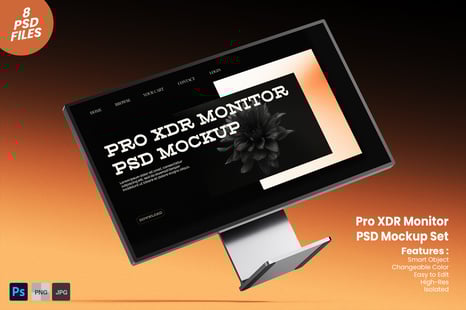 Pro Display XDR Monitor Mockup Set - Device Mockups