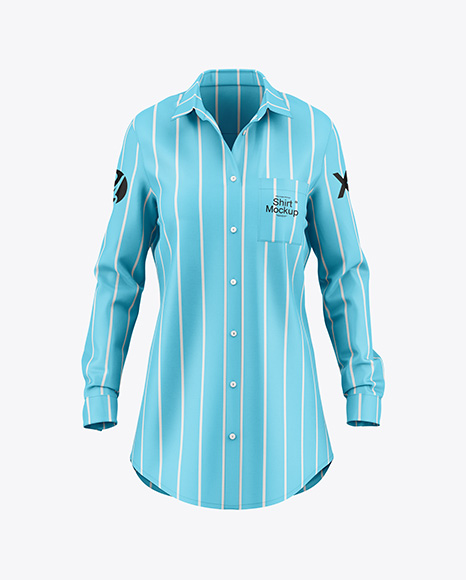 Women's Long Sleeve Shirt Mockup - Front View - Premium PSD Mockups