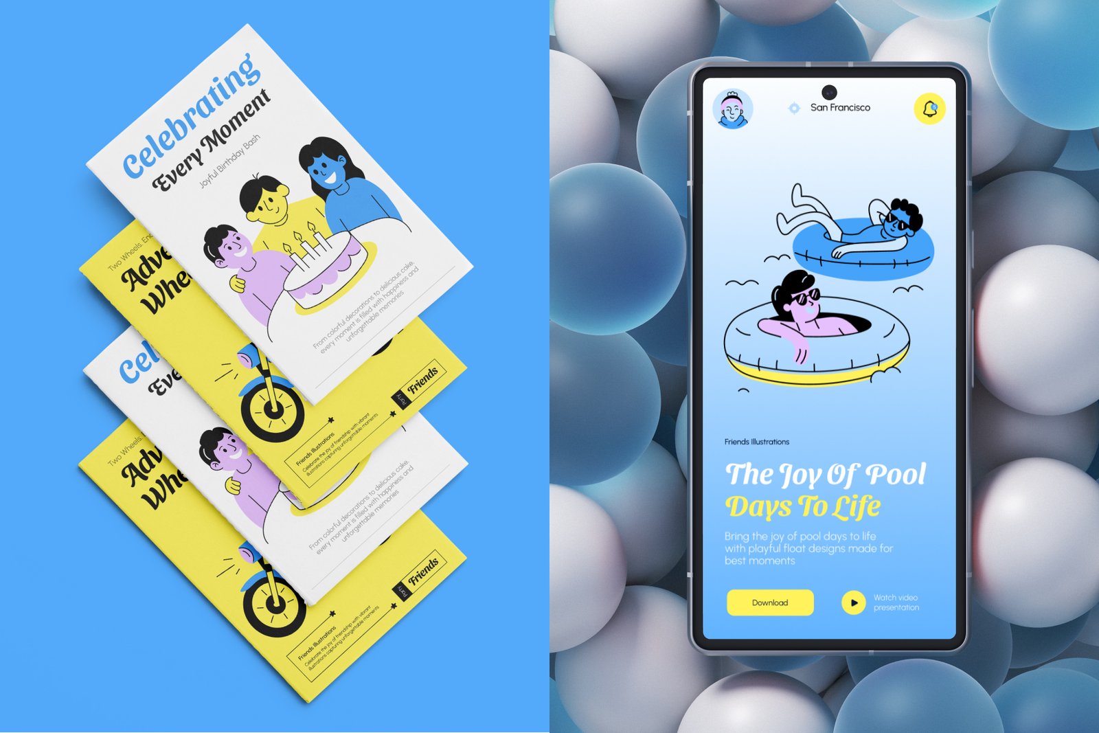 Friends Illustration Art Set