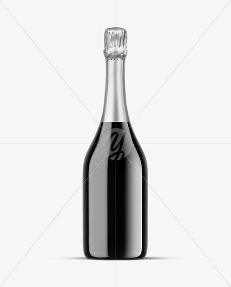 Dark Glass Champagne Bottle Mockup
