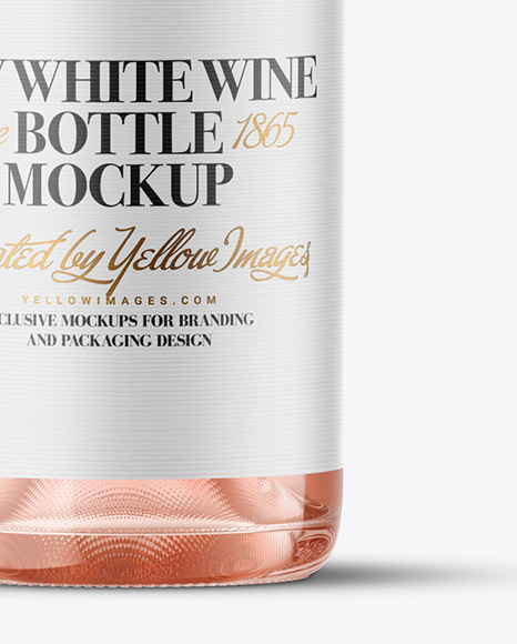 Clear Glass Rose Wine Bottle Mockup