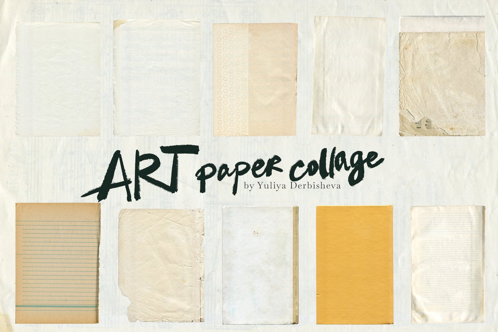 Art Paper collage Vintage &amp; Modern Overlay Textures, Torn, ripped, cutout elements scraps