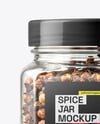 Square Plastic Jar with Whole Cloves Mockup