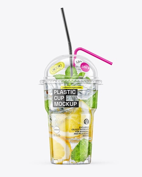 Clear Plastic Cup with Lemonade Mockup - Packaging mockups
