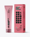 Glossy Cosmetic Tube with Box Mockup