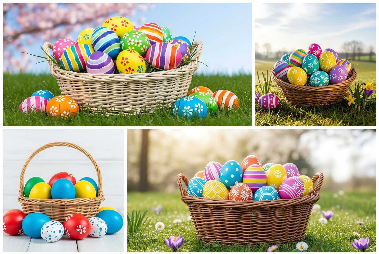 72 Easter Eggs in Basket Stock Photos - Festive Holiday