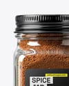 Square Glass Jar with Ground Cloves Mockup