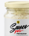 Glass Jar with Horseradish Sauce Mockup