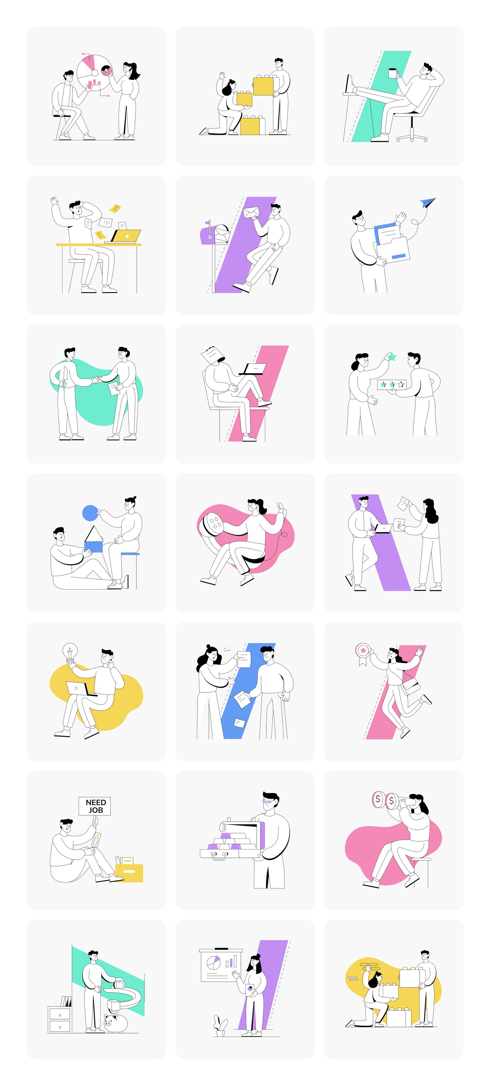 Work Illustrations Bundle