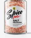 Glass Jar with Pink Salt Mockup