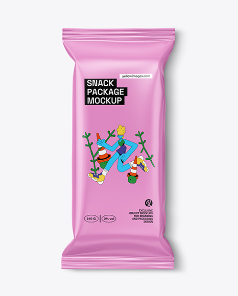 Glossy Snack Package Mockup - Cookie packaging mockup