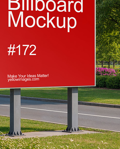 Outdoor Vertical Billboard Mockup