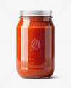 Glass Jar with Pizza Sauce Mockup