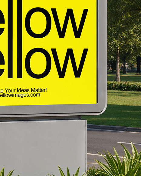 Outdoor Vertical Billboard Mockup