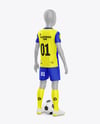 Kids Soccer Kit w/ Mannequin Mockup - Back Half Side View