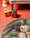 Round Carpet Next to Christmas Tree Mockup