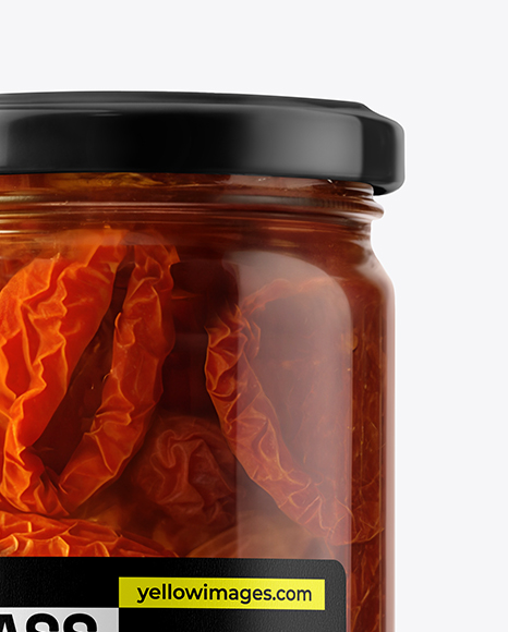 Glass Jar with Sun Dried Tomatoes Mockup