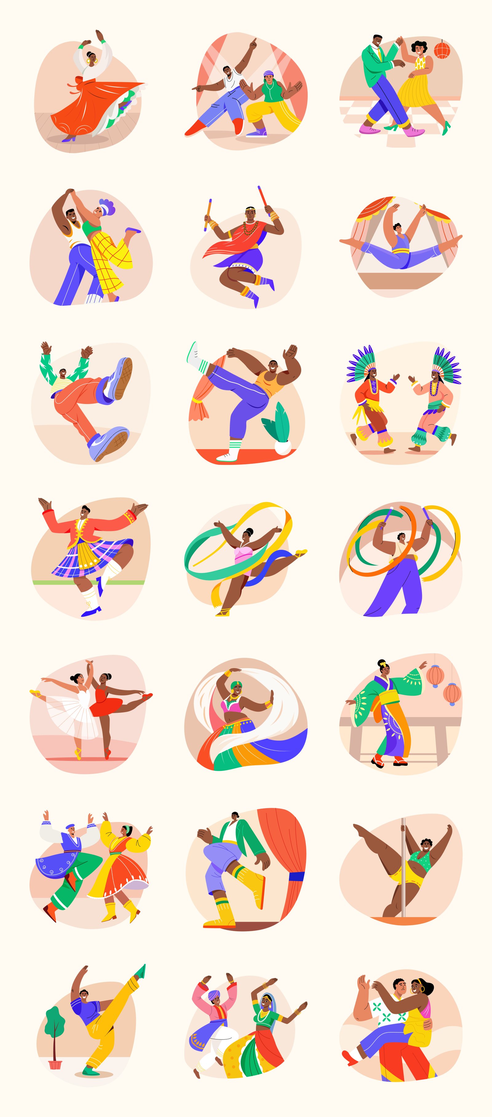 Dance Vector Illustration Set