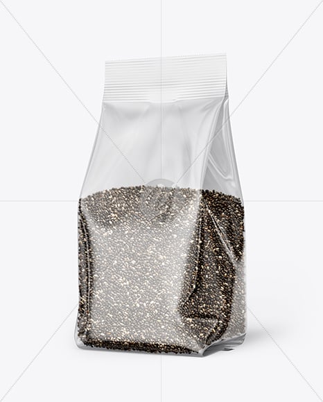 Transparent Package with Chia Seeds Mockup