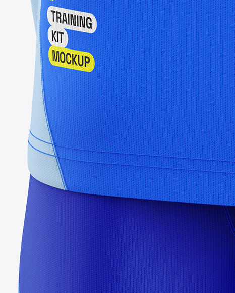 Training Sleeveless Kit Mockup - Back Half Side View