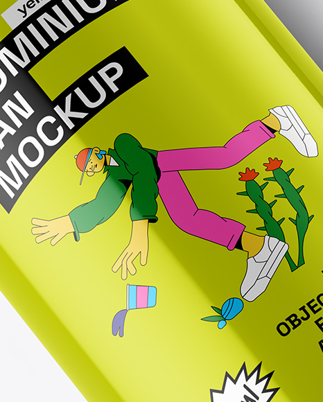Aluminium Can With Glossy Finish Mockup