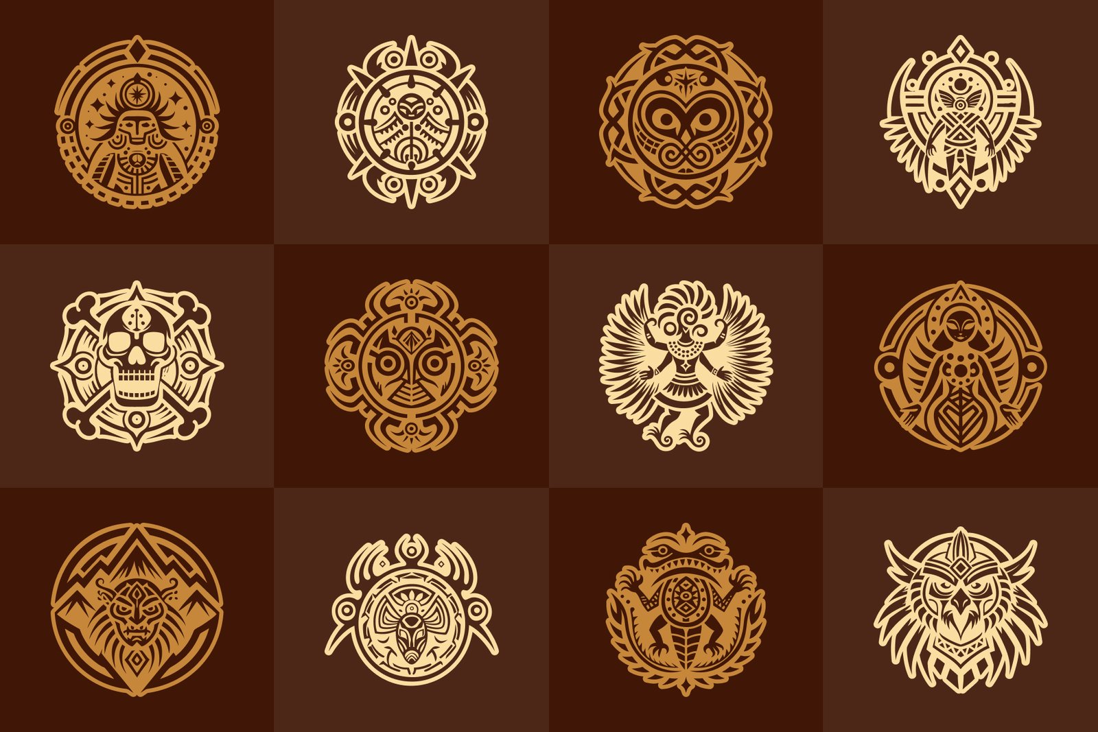 Hieroglyphics and Cave Art Symbols