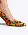 Pair of Pumps on Woman's Legs with Pants Mockup