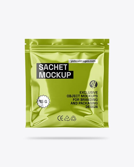 Metallic Sachet with Zip Lock Mockup