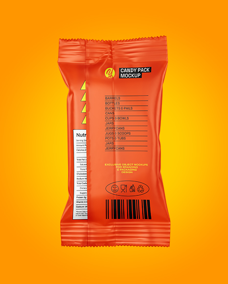 Matte Candy Pack Mockup - Back view