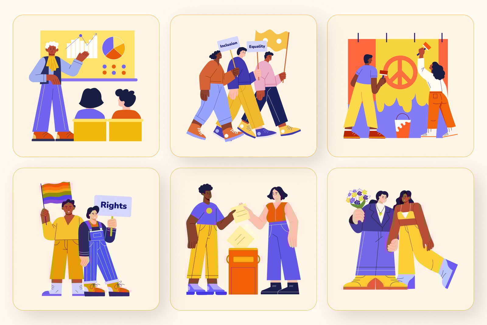 Equality Illustrations Art Set