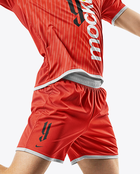 Man Wearing Full Volleyball Kit with Ball Mockup